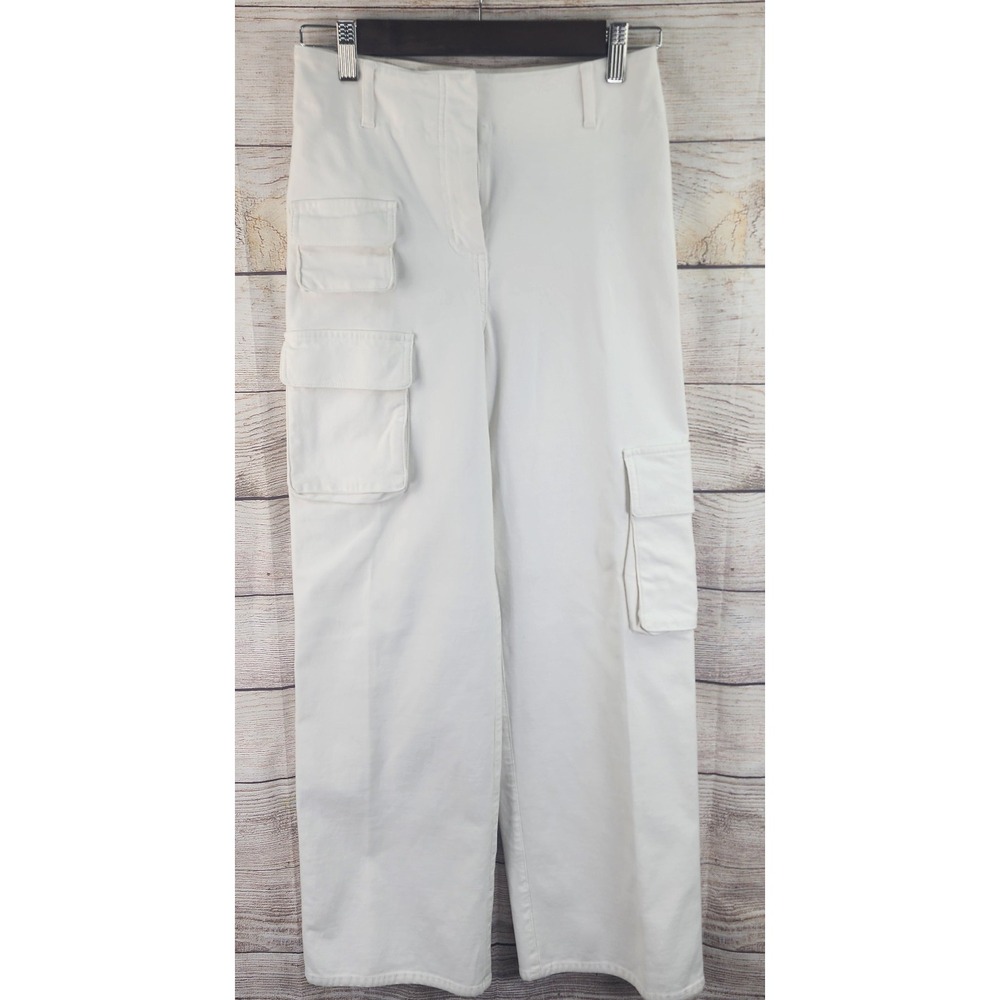 Aritzia Wilfred Free Cargo Pants Women's 2 Ivory Wide Leg Utility